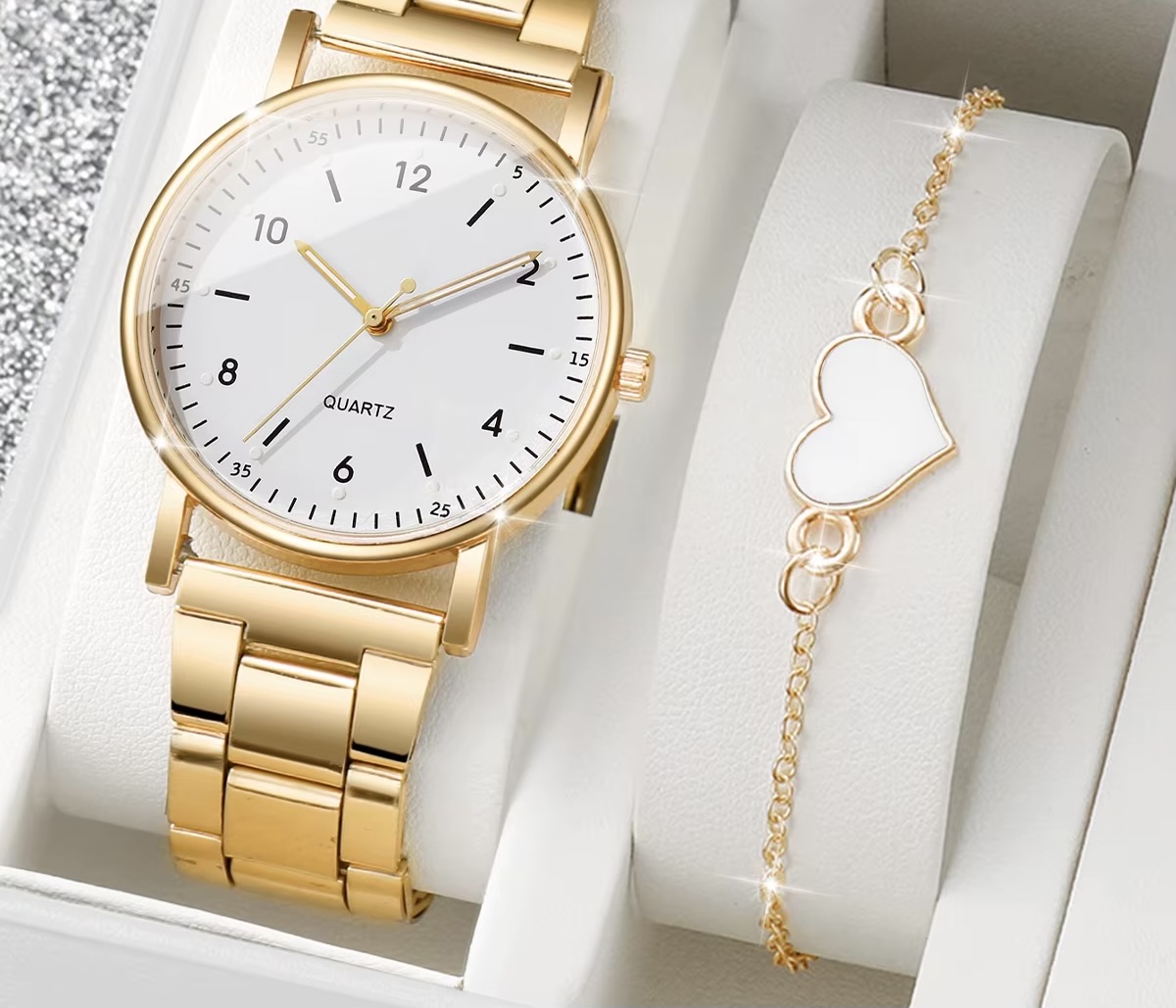 Women’s Watch & Bracelet Set Reloj Mujer