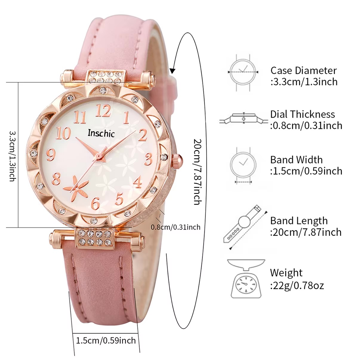 Women's Watch with Butterfly Earrings, Necklace, Bracelet & Ring Jewellery Gift Set - Image 2