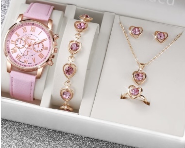5 Piece Jewellery Watch Gift Set for Women Ladies & Girls