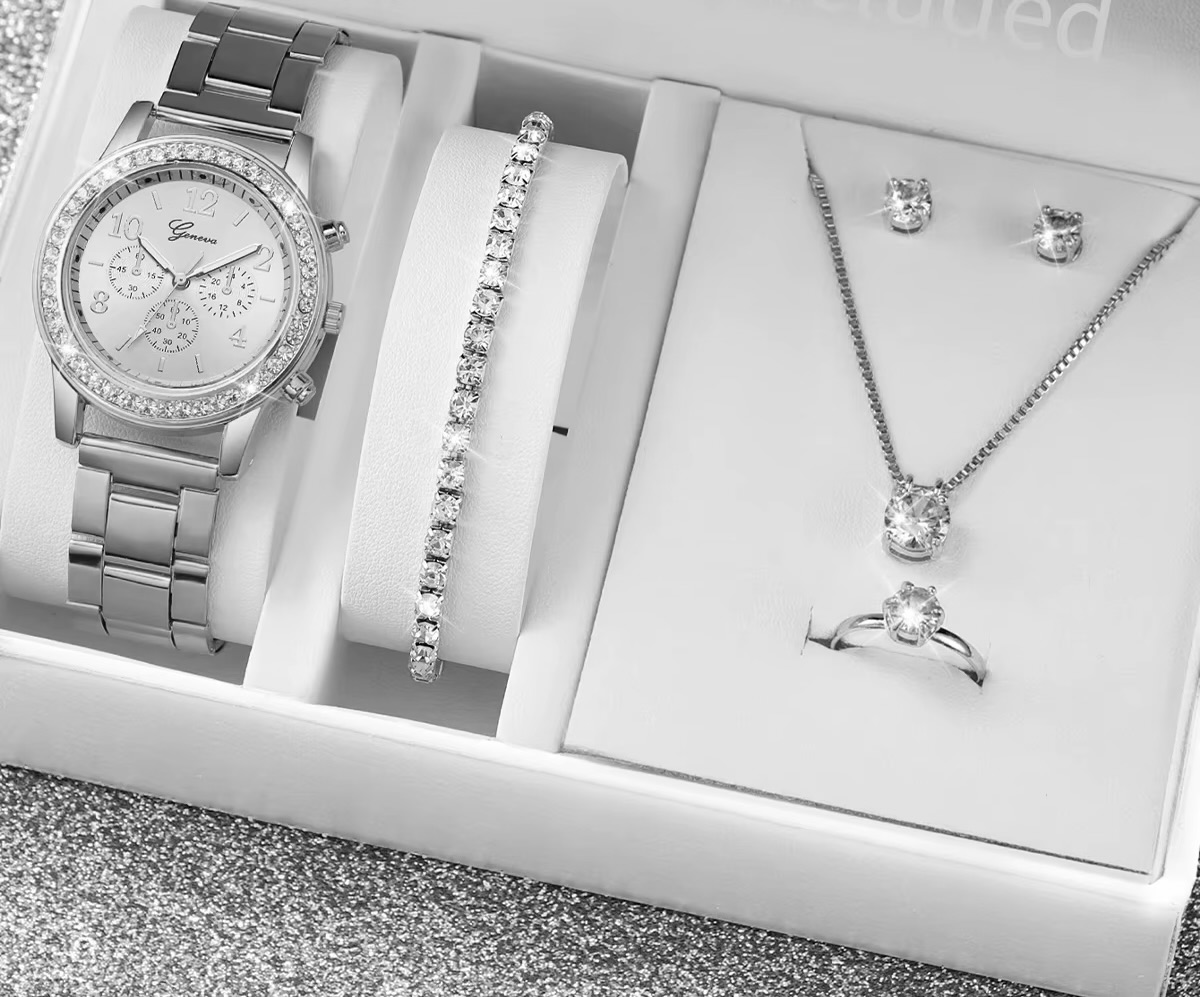 Womens Watch & Jewellery Gift Set