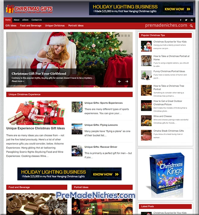 Home - Turnkey Niche Website Business Opportunity for Sale Christmas Gifts Ready Made Blog with the Best Content